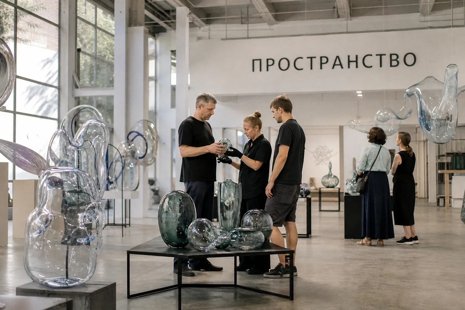 Семейная династия стеклодувов превратила выставочное пространство в арт-объект